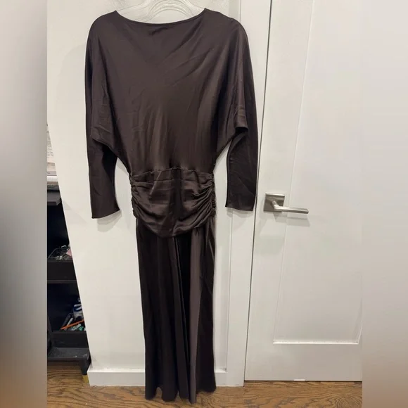 STAUD Chocolate Satin Dress - Picture 4 of 8